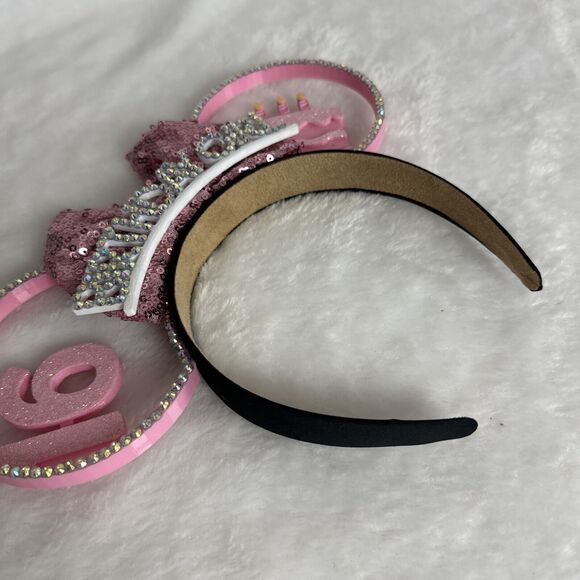 Custom Made Sweet Sixteen Birthday Girl Mouse Ears 16 Cake Headband Pink - Picture 9 of 10